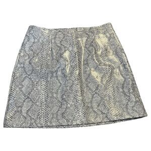 Y2K XOXO Silver Snake-Print Mini Skirt